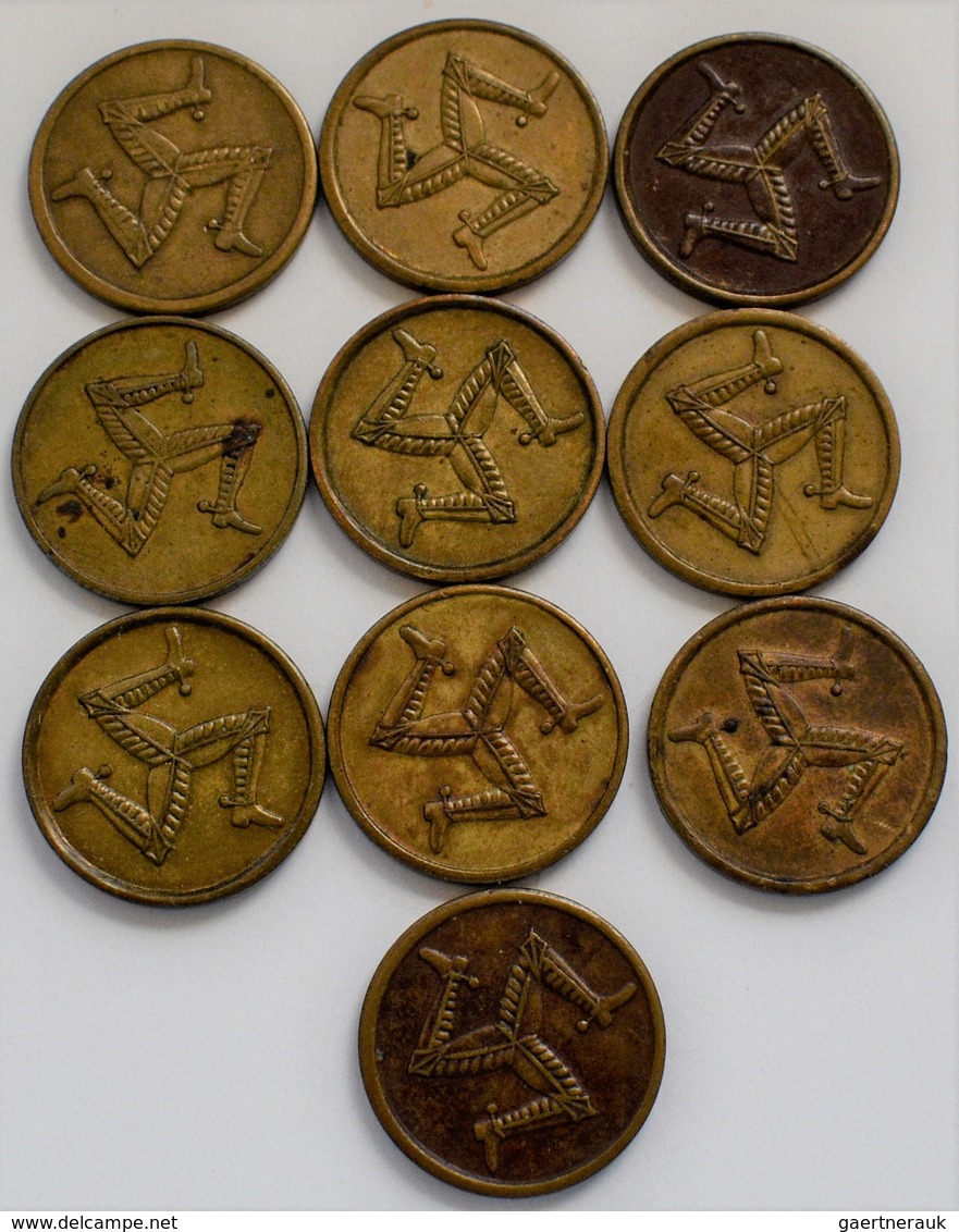 Insel Man: Lot 10 Token Zu 1 Penny Aus Dem ONCHAN INTERNMENT CAMP Aus Dem Zweiten Weltkrieg. Die Vor - Other - Europe