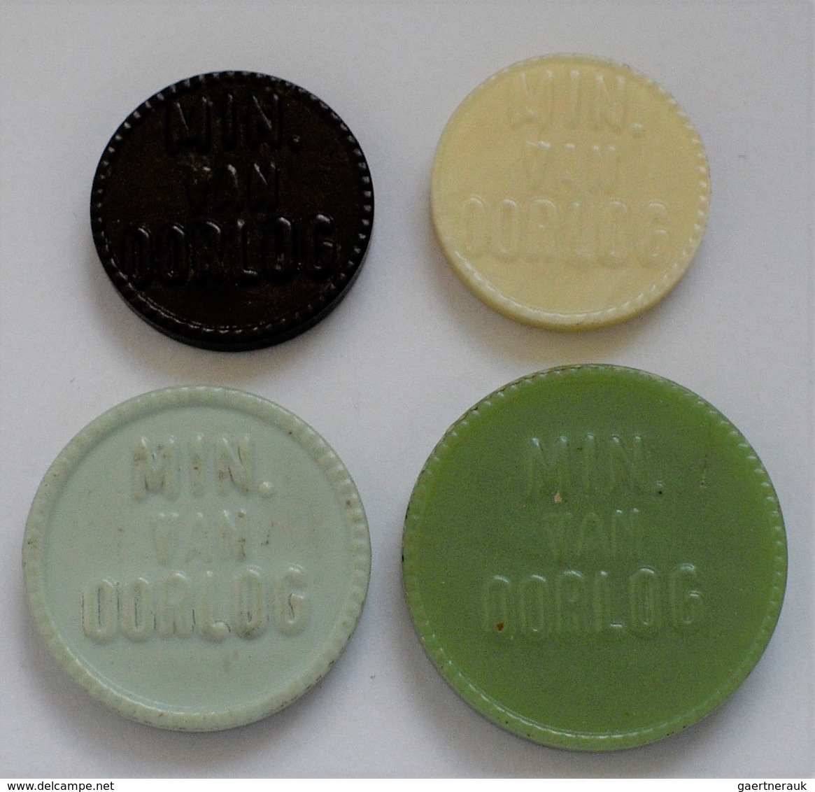 Niederlande: Plastic Money "Ministerie Van Oorlog" 1951. 4 X 1 Cents, 4 X 5 Cents, 4 X 10 Cents, 5 X - Other & Unclassified