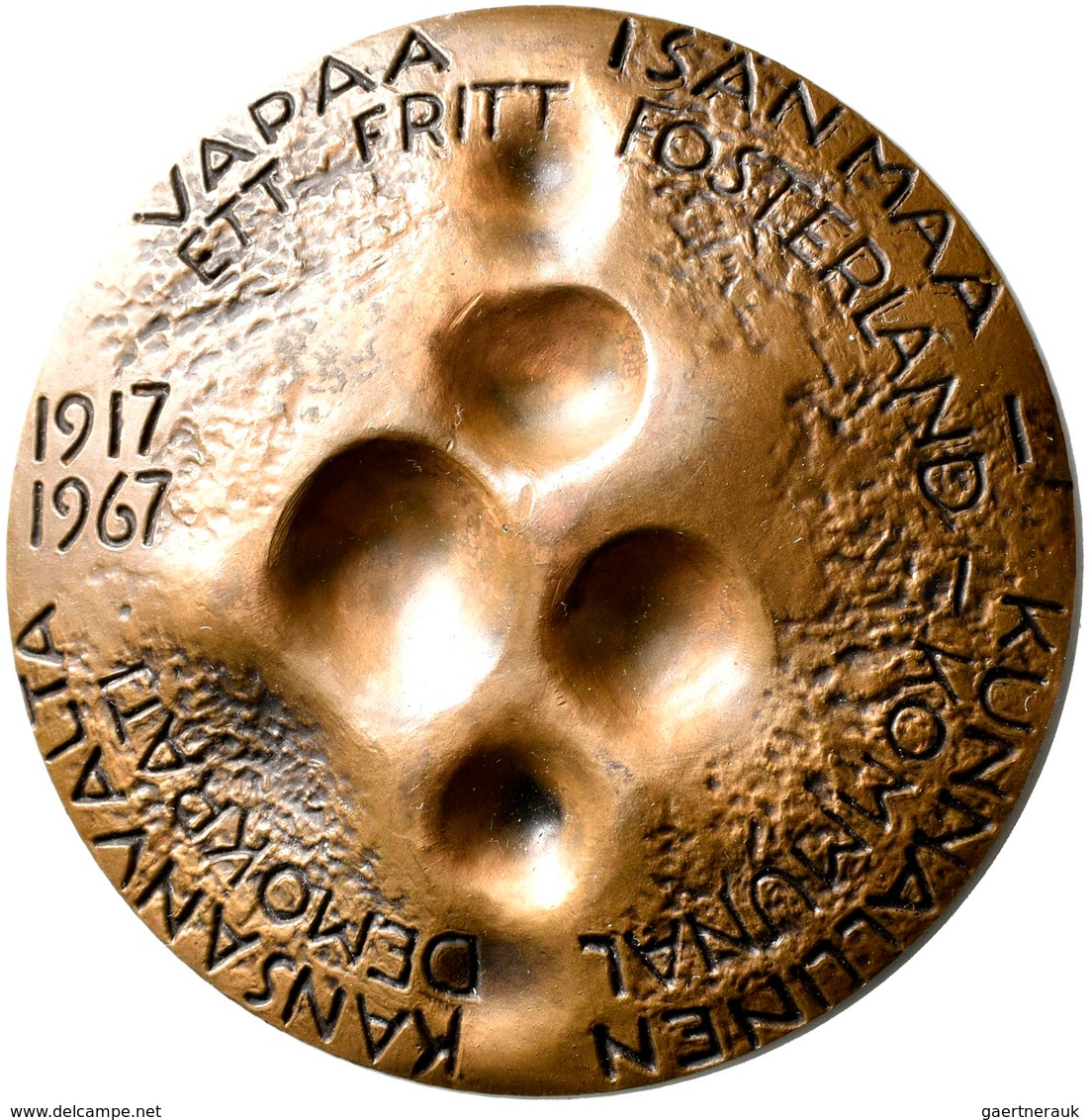 Medaillen Alle Welt: Finnland: Bronzemedaille 1967 Von Kauko Räsänen, Auf Den 50. Jahrestag Der Unab - Non Classés