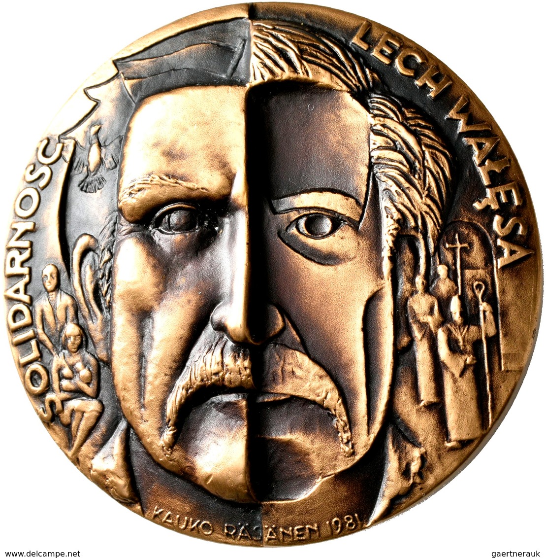 Medaillen Alle Welt: Polen: Bronzemedaille 1981 Von Kauko Räsänen, Auf Lech Walesa, Polnischer Arbei - Non Classés