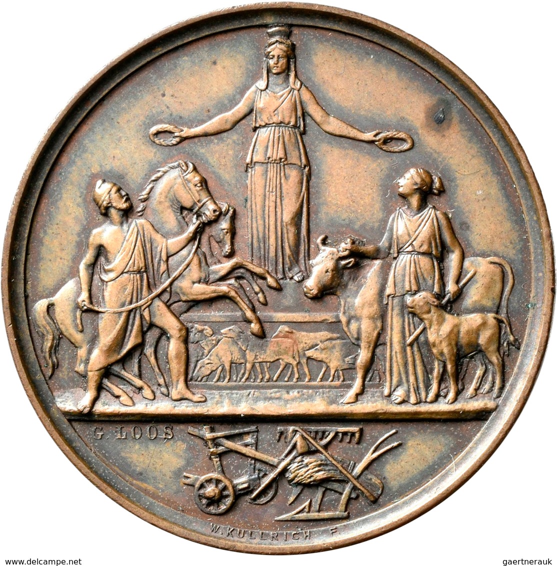 Medaillen Deutschland: Brieg: Bronzemedaille 1863 Von W. Kullrich/Loos. Zur Erinnerung An Die Schafs - Autres & Non Classés