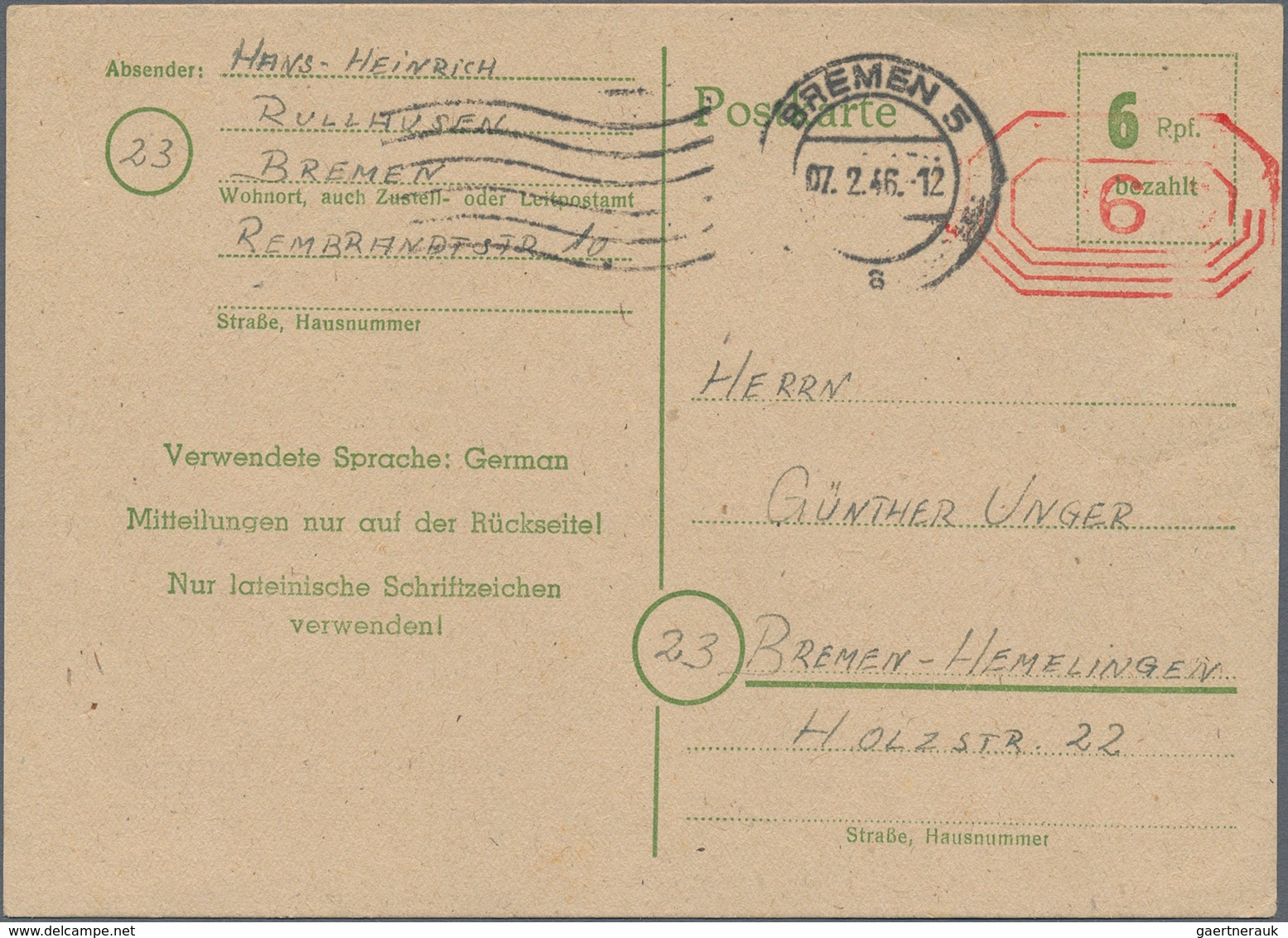 Deutschland: 1800/1955, POSTGESCHICHTE BREMEN mit viel historischer Kenntnis aufgebaute Sammlung bei