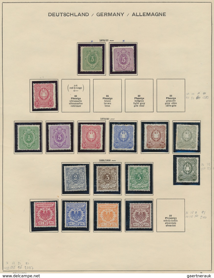 Deutschland: 1860-1933, Ungebrauchte Generalsammlung Ab Altdeutschland (sporadisch) Guter Teil Dt. R - Sammlungen