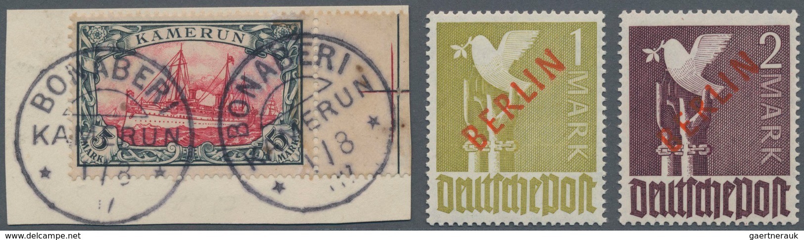 Deutschland: 1872/1954, Kleines Lot Mit Frankostempel Hamburg Auf Brief Nach Frankreich, Kiautschou - Collections