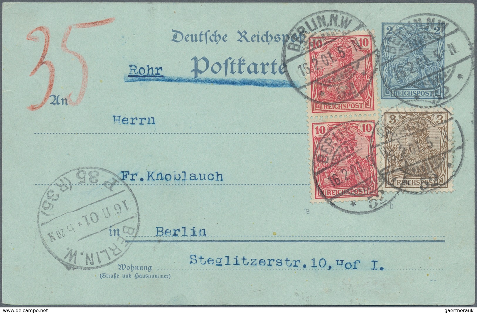 Deutschland: 1901/1939, Partie Von 50 Briefen Und Karten, Meist Infla Mit Rohrpost Und Flugpostmarke - Sammlungen