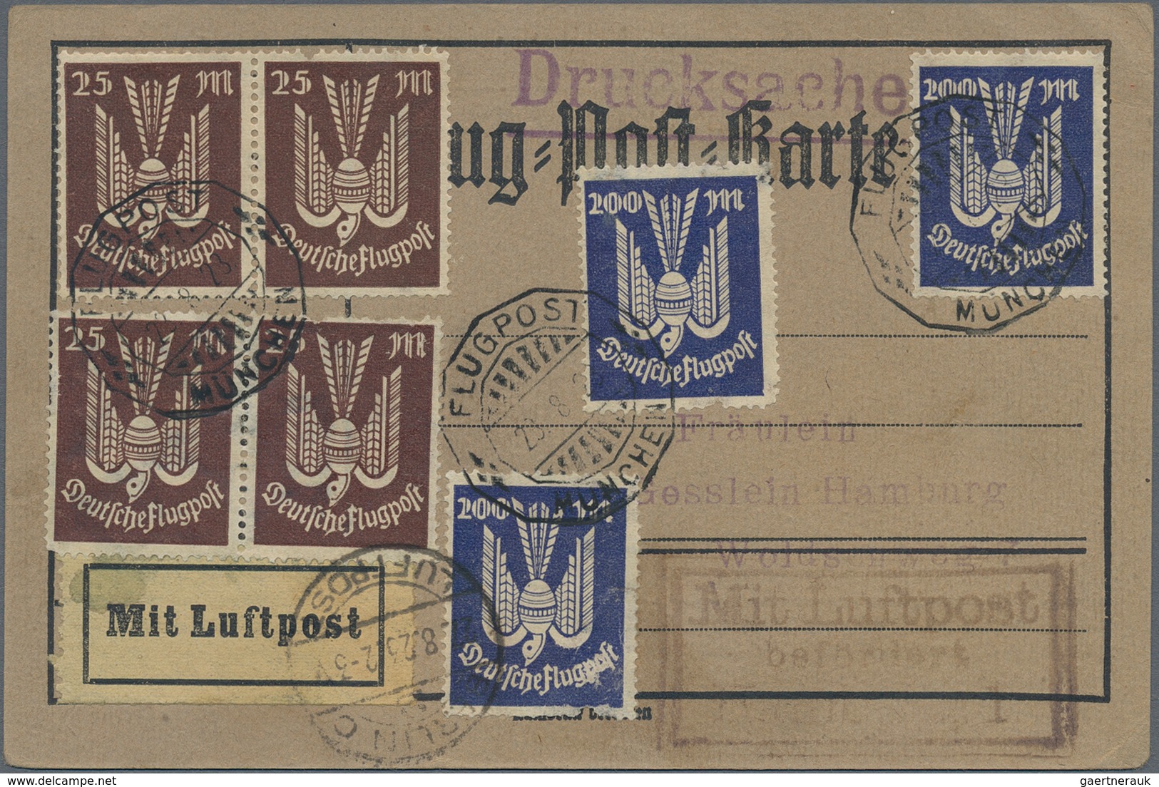 Deutschland: 1901/1939, Partie Von 50 Briefen Und Karten, Meist Infla Mit Rohrpost Und Flugpostmarke - Sammlungen