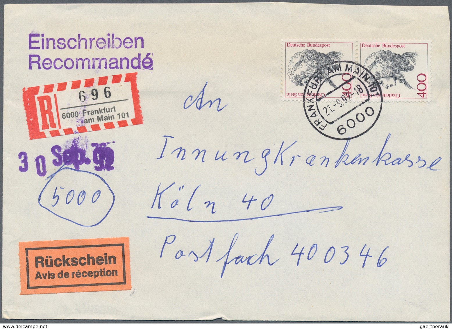 Deutschland: 1930/1992 Ca., Briefposten Von Ca. 110 Stück Ab Weimarer Republik Bis Bundesrepublik Mi - Sammlungen