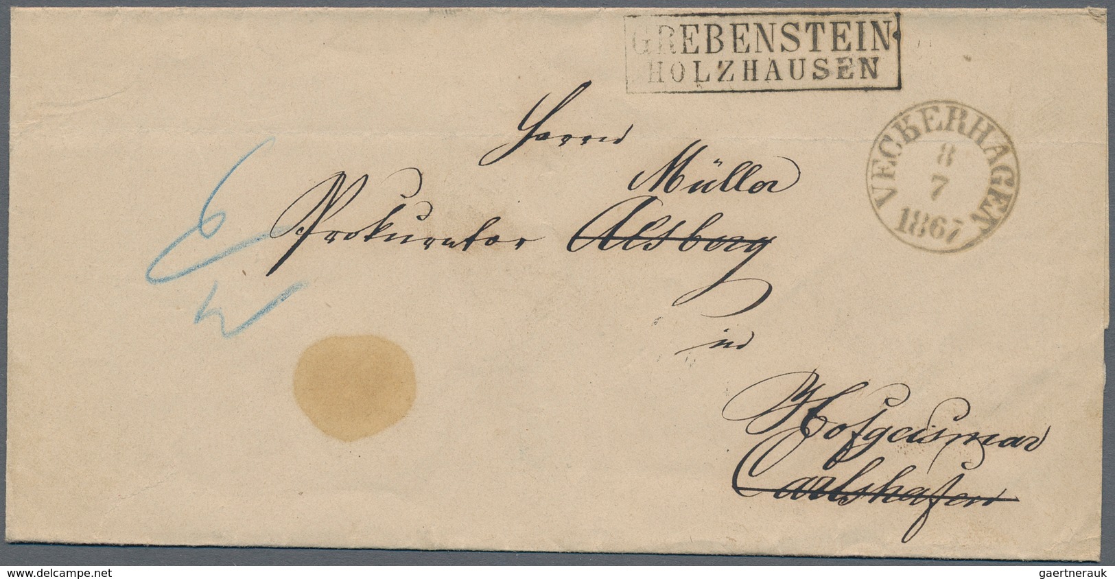 Altdeutschland: 1824/1897, Briefalbum Mit 37 Belegen, überwiegend Aus Der Gegend Kassel U. Hofgeisma - Collections