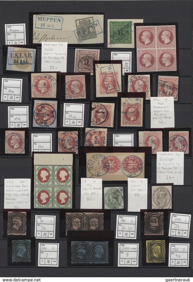 Altdeutschland: 1850/1867, Saubere, Meist Gestempelte Zusammenstellung Mit Ca. 100 Marken, Dabei Zah - Collections