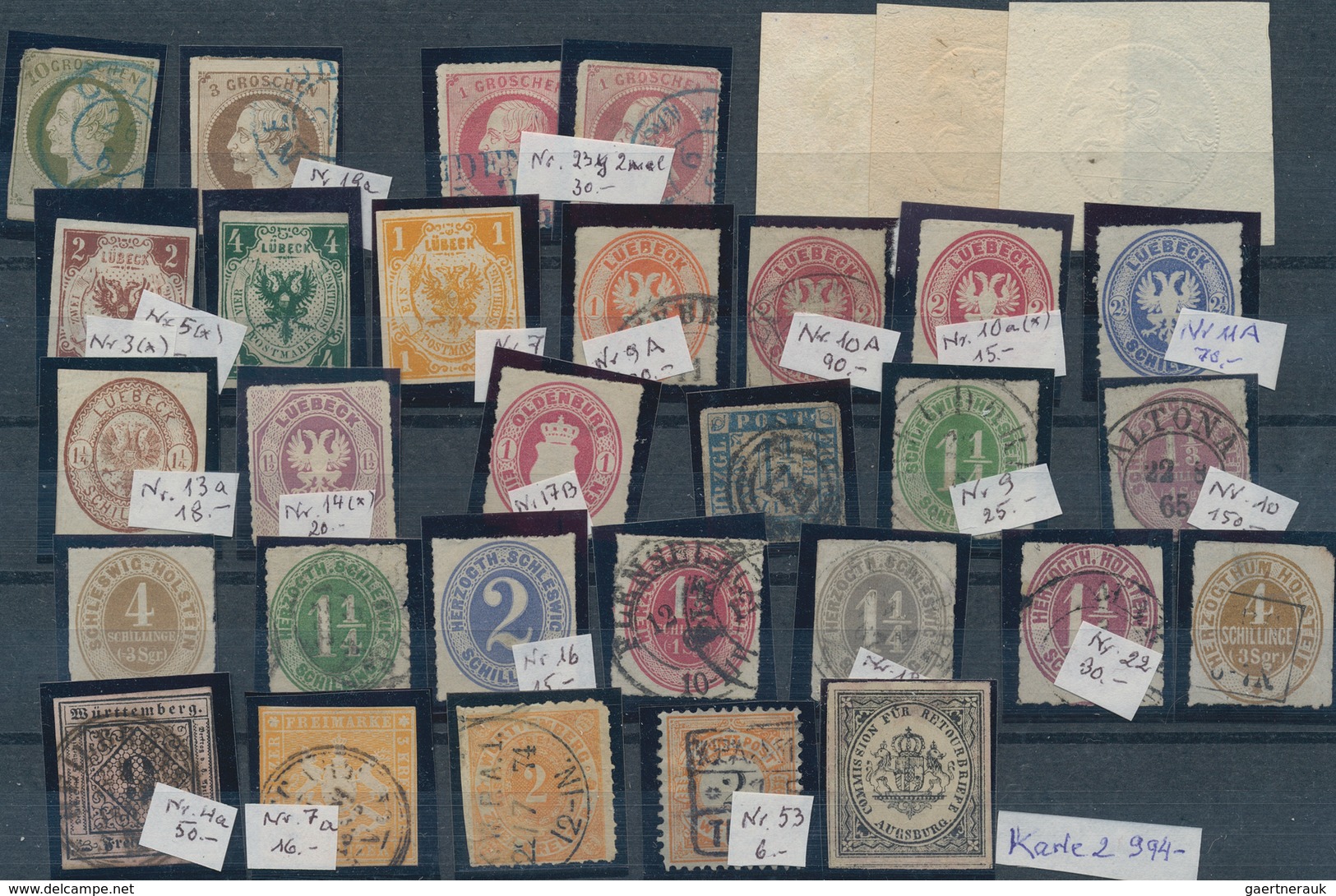 Altdeutschland: 1850/1871, Gestempeltes Und Ungebrauchtes Steckkartenlot Von über 220 Marken Von Bad - Collezioni