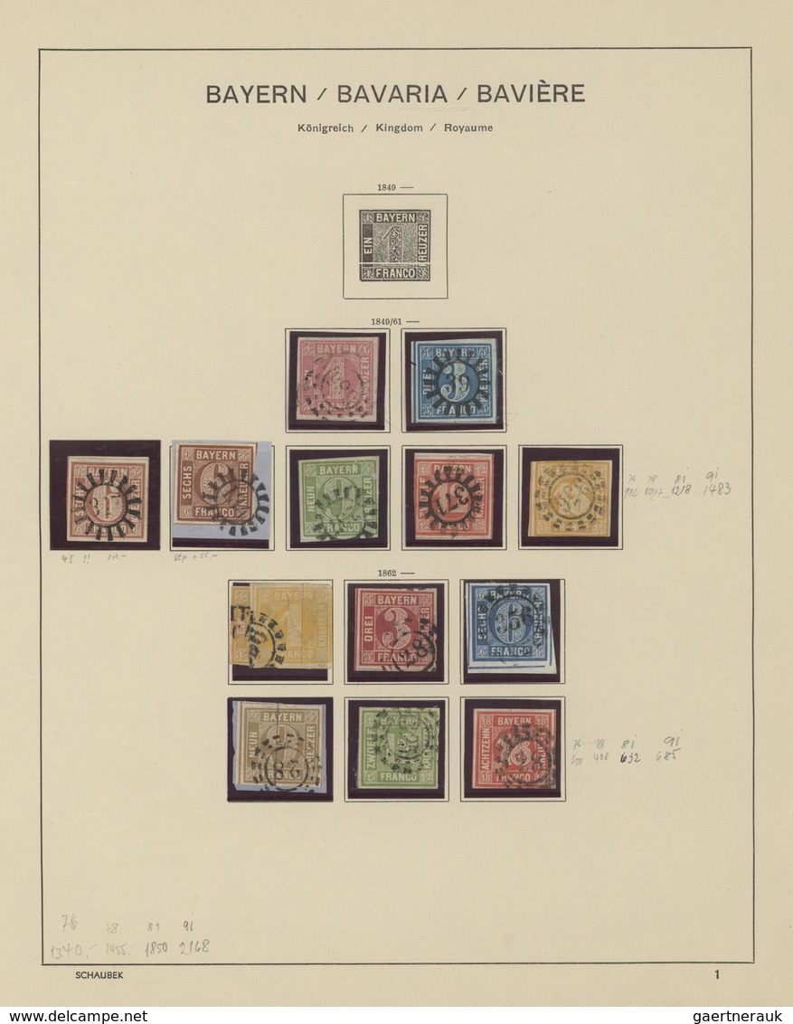 Altdeutschland: 1850-1920, Gestempelte Generalsammlung Auf Altem Vordruck, Hauptwert Baden, Bayern U - Collections