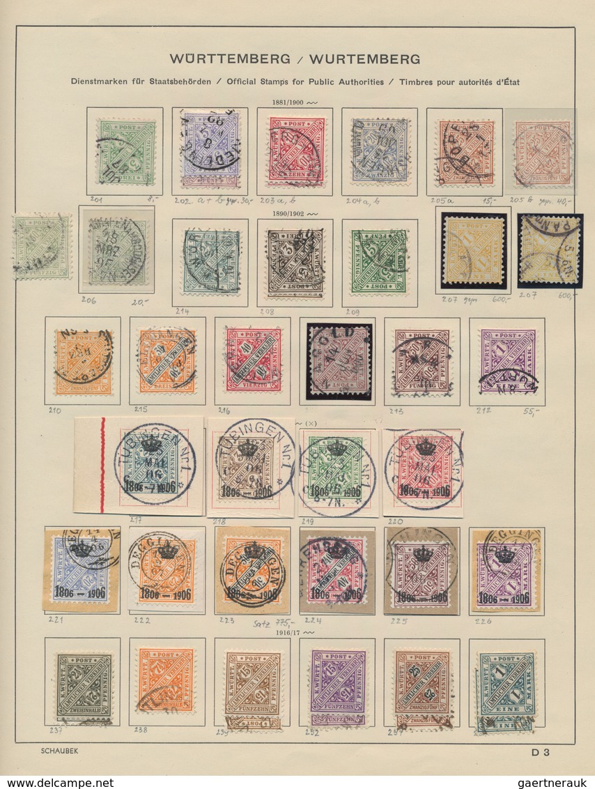 Altdeutschland: 1850-1920, Reichhaltige Partie Baden Bis Württemberg Auf Altem Vordruck, Dabei Zahlr - Collections