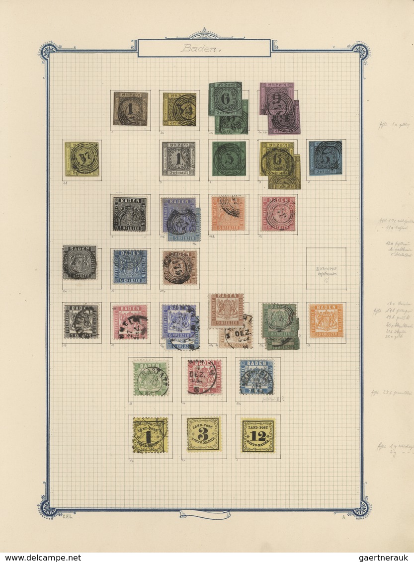 Altdeutschland Und Kolonien: 1849/1919, Großformatiges, Altes Permanent Album (ca 37x39 Cm, Klemmbin - Collections