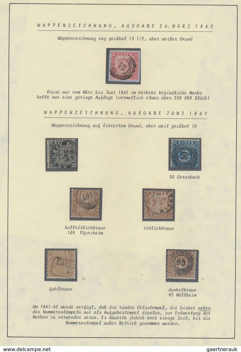 Baden - Marken Und Briefe: 1816/1872, Sehr Interessante Ausstellungssammlung Auf Ca. 50 Blättern Sow - Autres & Non Classés