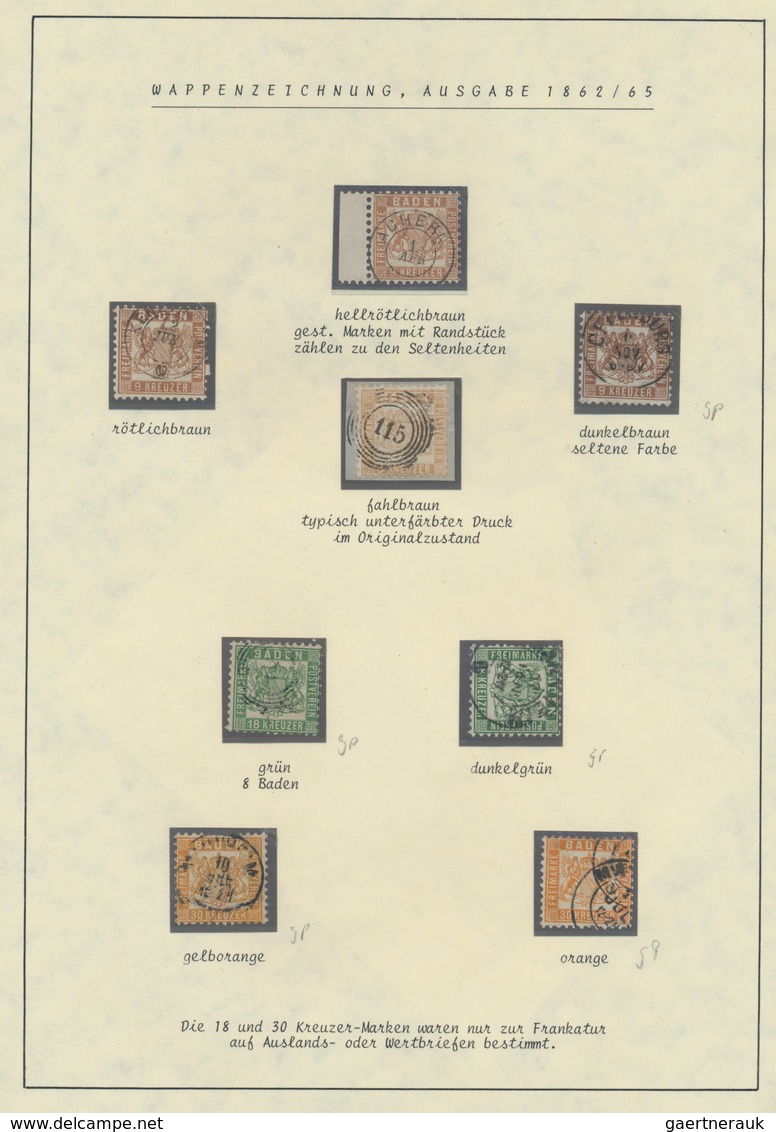 Baden - Marken und Briefe: 1816/1872, sehr interessante Ausstellungssammlung auf ca. 50 Blättern sow