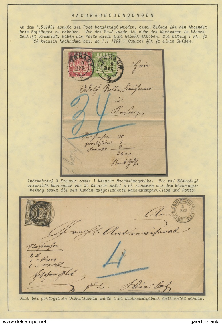 Baden - Marken und Briefe: 1816/1872, sehr interessante Ausstellungssammlung auf ca. 50 Blättern sow