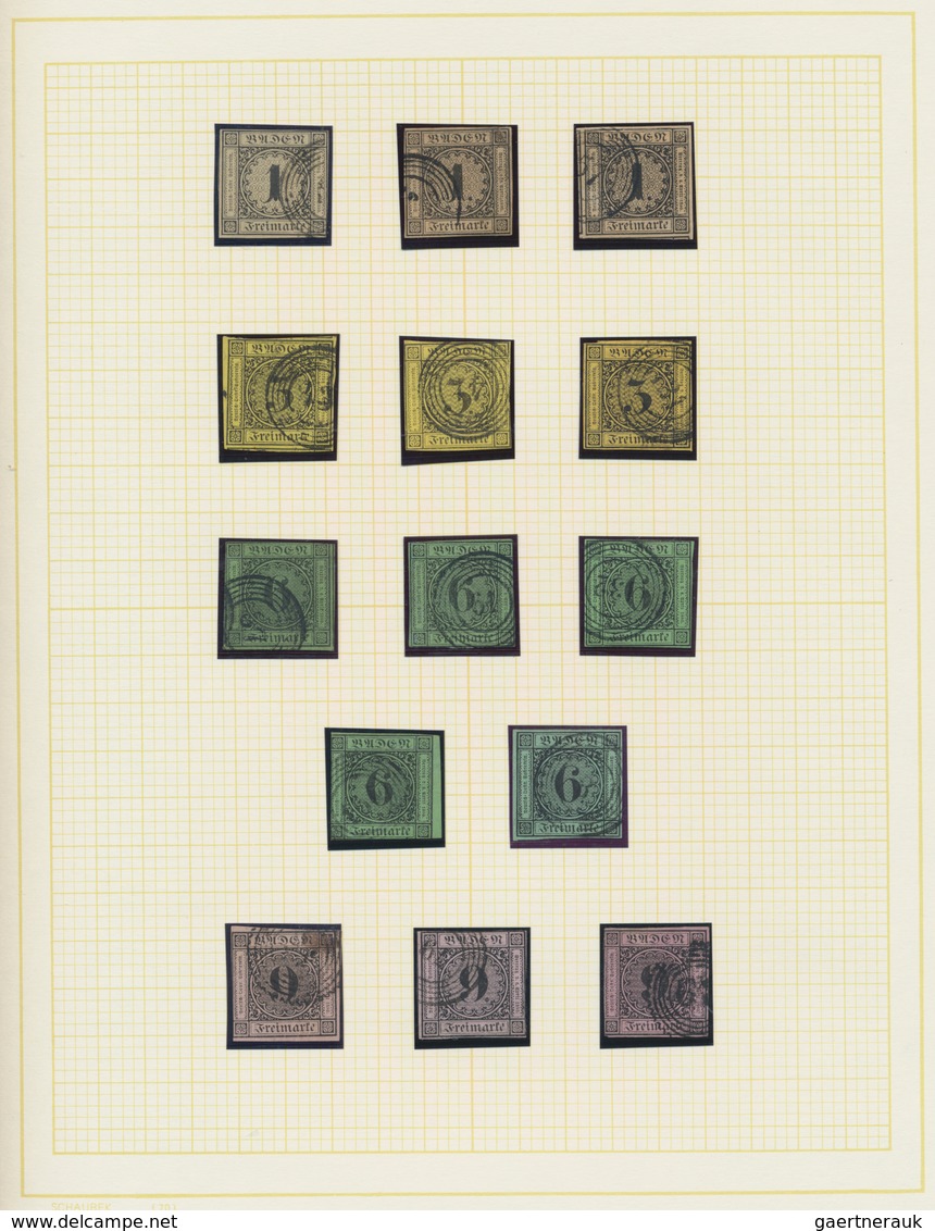 Baden - Marken Und Briefe: 1851/1868, Saubere Gestempelte Sammlung Von 76 Marken Auf Albenblättern A - Altri & Non Classificati