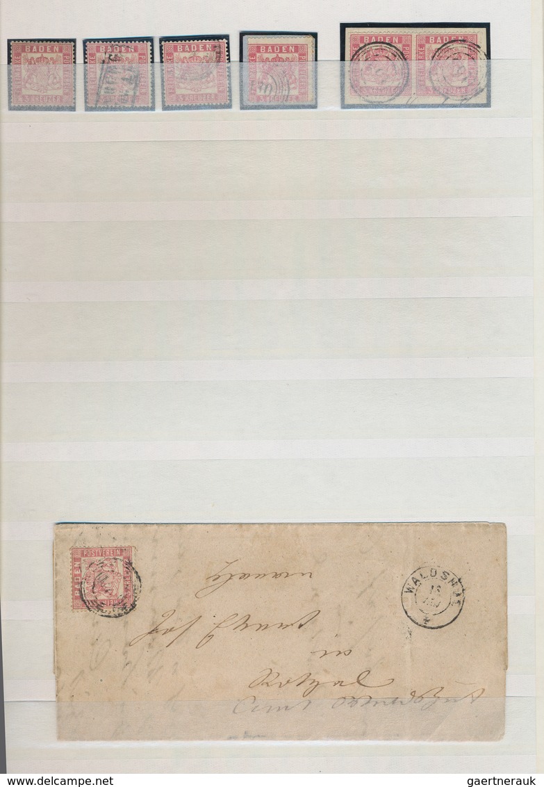 Baden - Marken Und Briefe: 1851/1868, Umfassende Sammlung Von Ca. 780 Marken (incl. Einheiten) Und F - Sonstige & Ohne Zuordnung