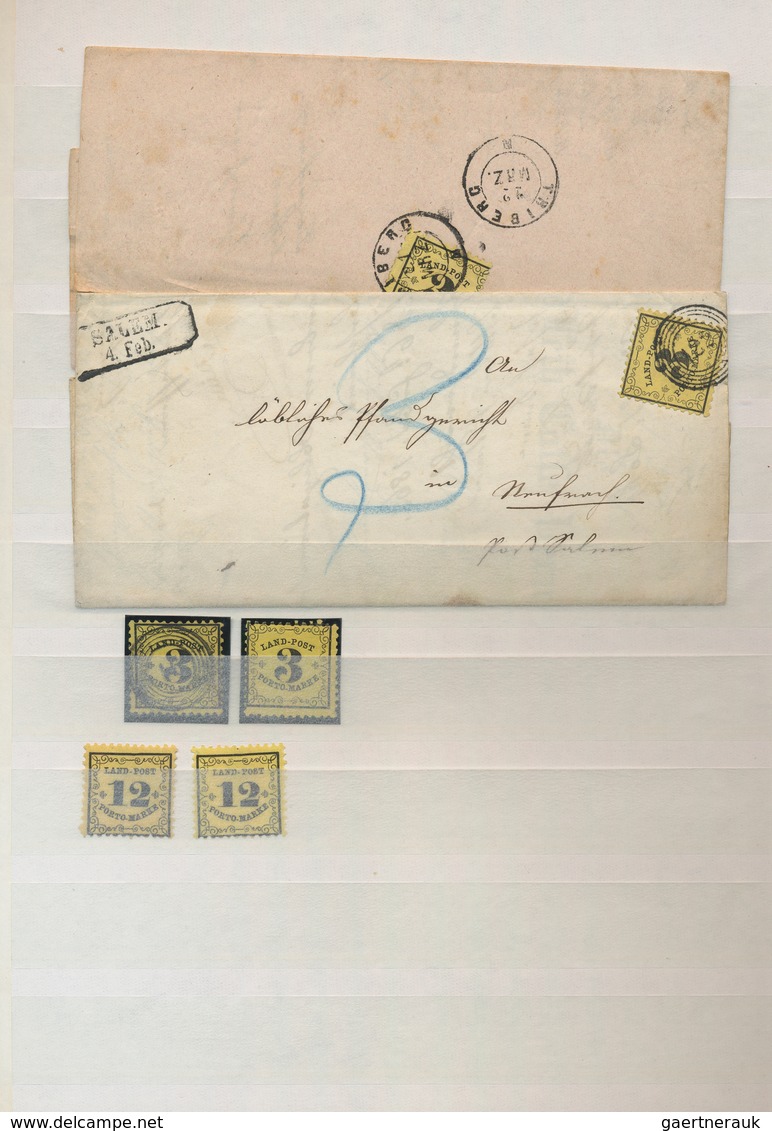 Baden - Marken und Briefe: 1851/1868, umfassende Sammlung von ca. 780 Marken (incl. Einheiten) und f