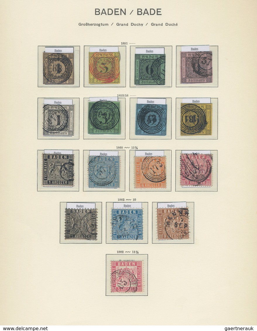 Baden - Marken Und Briefe: 1851/68, Numerisch Vollständige Sammlung Im Schaubekalbum, Es Wurde Vorwi - Sonstige & Ohne Zuordnung