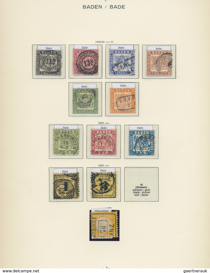 Baden - Marken Und Briefe: 1851/68, Numerisch Vollständige Sammlung Im Schaubekalbum, Es Wurde Vorwi - Sonstige & Ohne Zuordnung