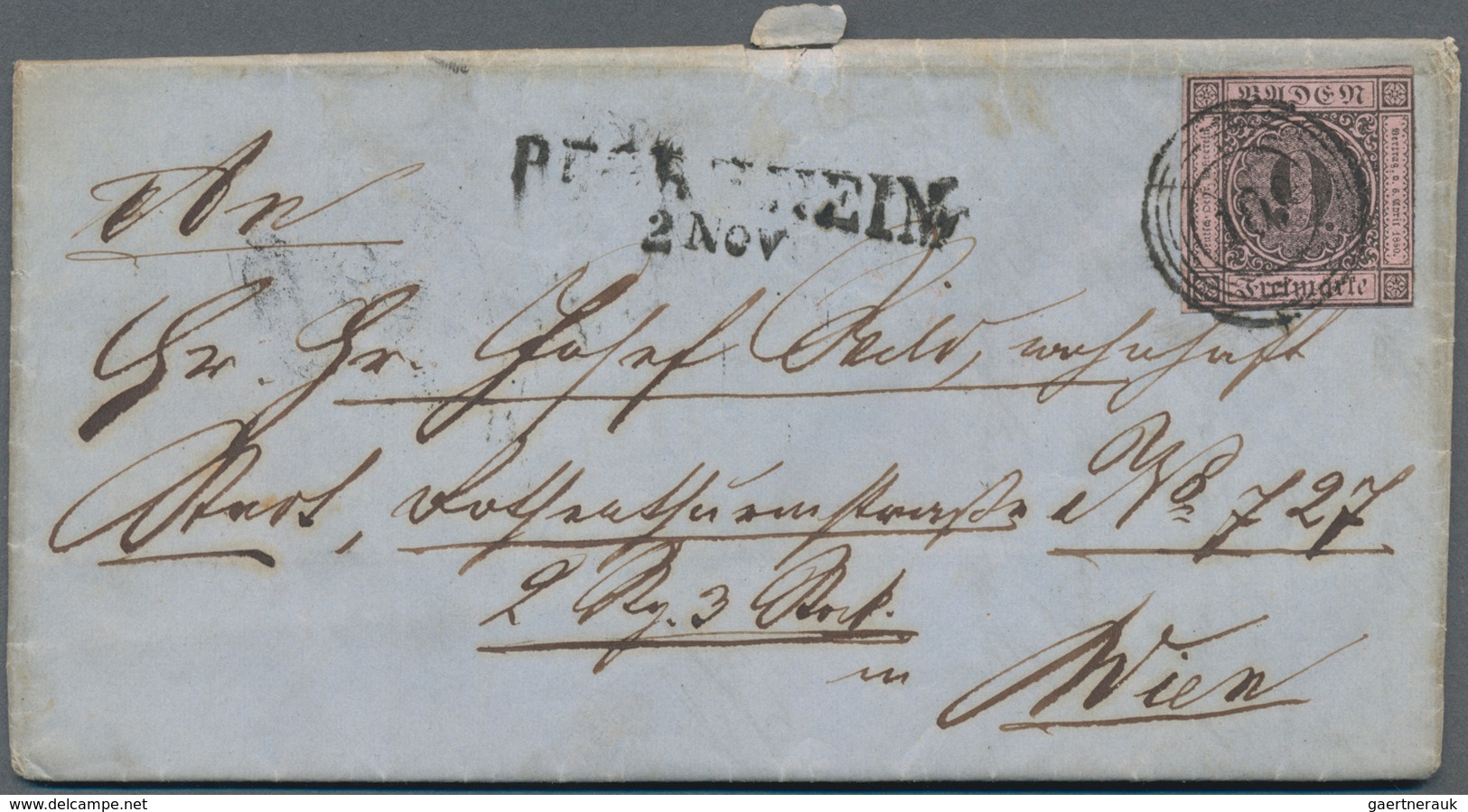 Baden - Marken Und Briefe: 1856/1857, Familien-Korrespondenz Pforzheim-Wien: Vier Briefhüllen Mit Vo - Sonstige & Ohne Zuordnung