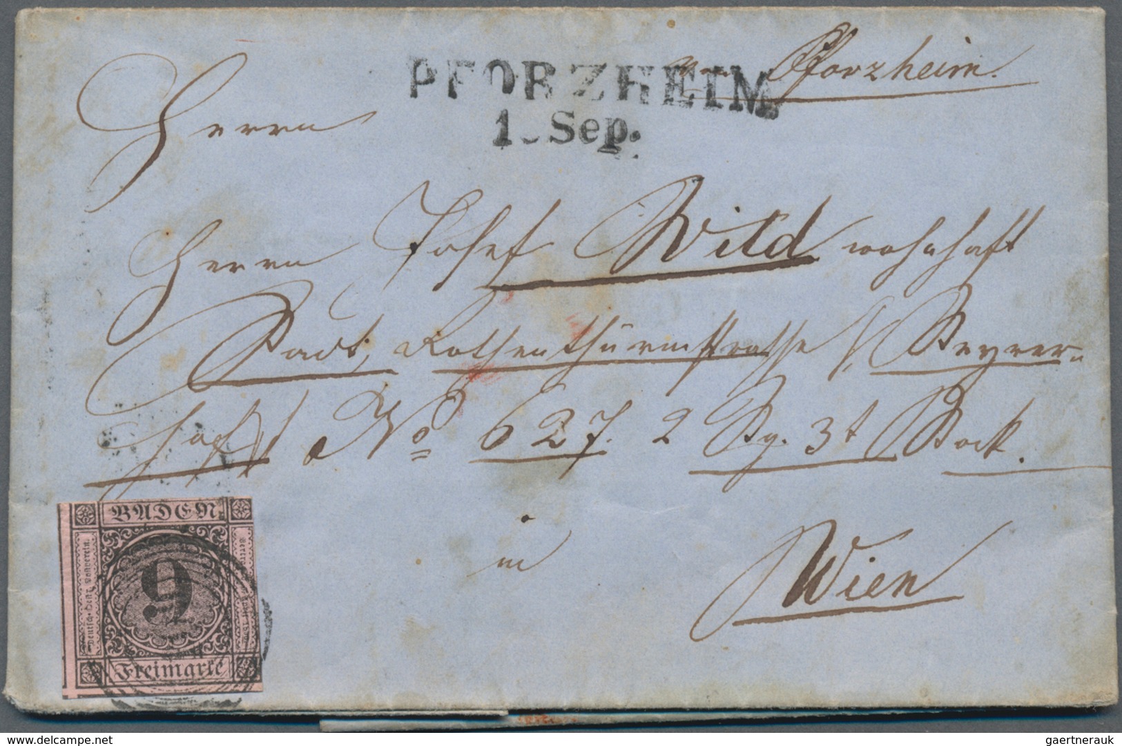 Baden - Marken Und Briefe: 1856/1857, Familien-Korrespondenz Pforzheim-Wien: Vier Briefhüllen Mit Vo - Sonstige & Ohne Zuordnung