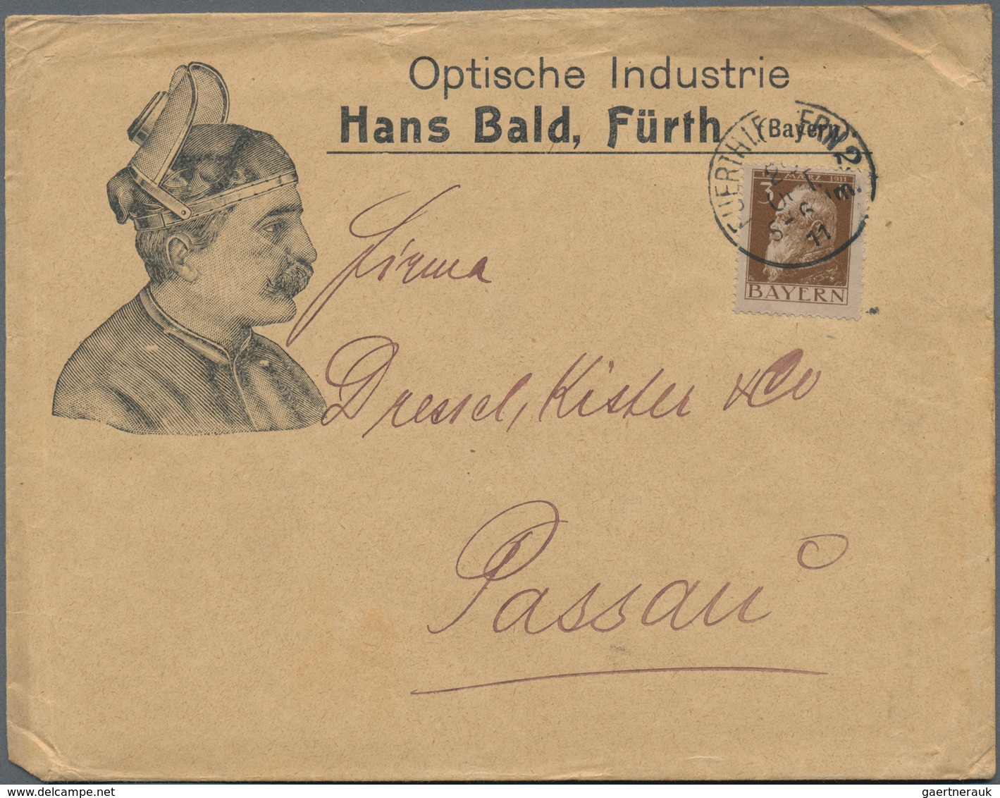 Baden - Marken Und Briefe: 1911/1913, Lot Von 50 Firmen-Vordruckbriefen Mit Frankaturen Luitpold, Da - Altri & Non Classificati