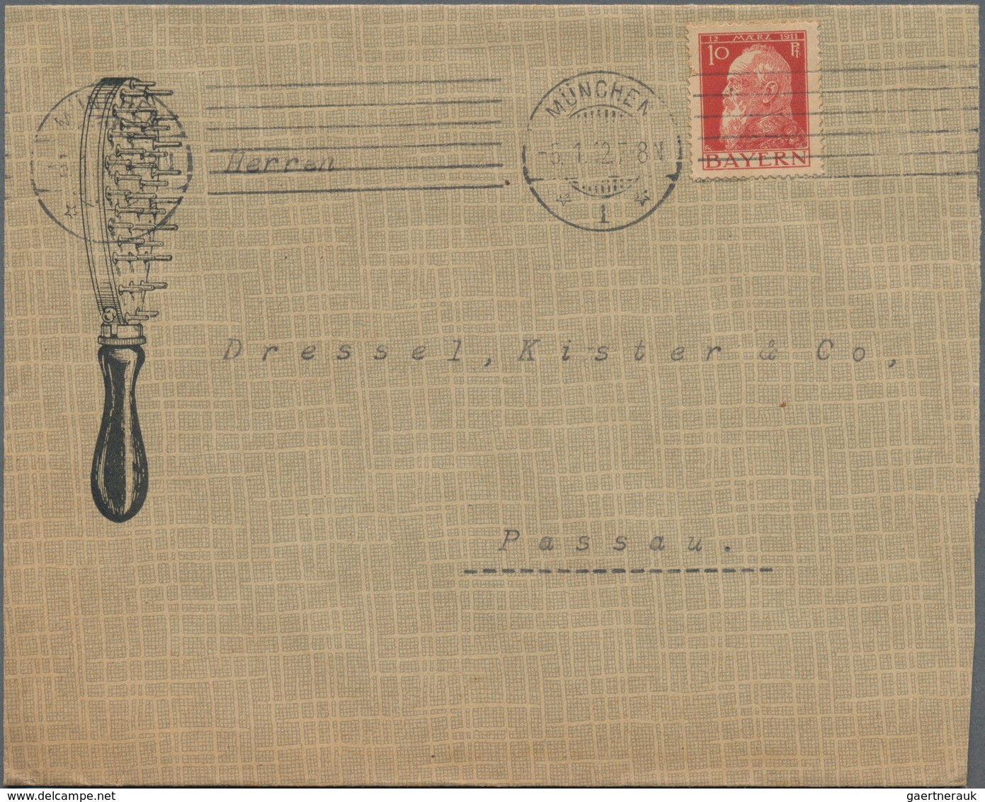 Baden - Marken Und Briefe: 1911/1913, Lot Von 50 Firmen-Vordruckbriefen Mit Frankaturen Luitpold, Da - Altri & Non Classificati