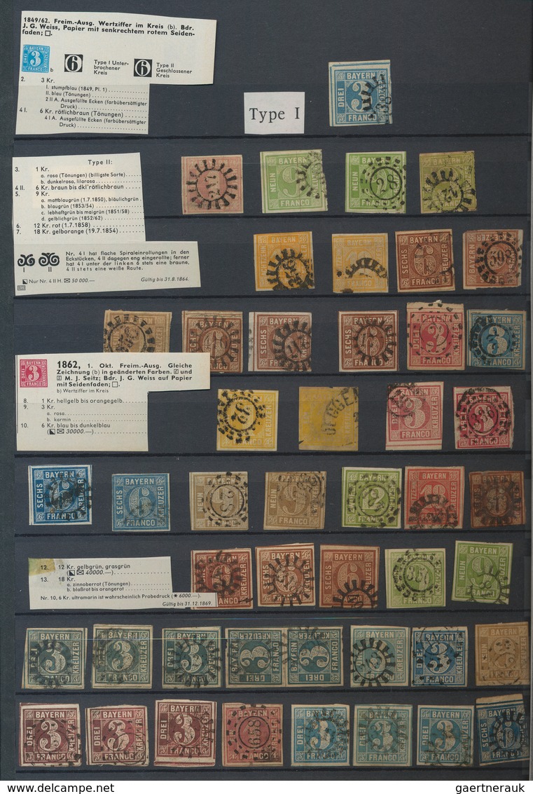 Bayern - Marken Und Briefe: 1800/1920 (ca.), Umfangreicher Sammlungsposten In Vier Dicken Steckbüche - Other & Unclassified