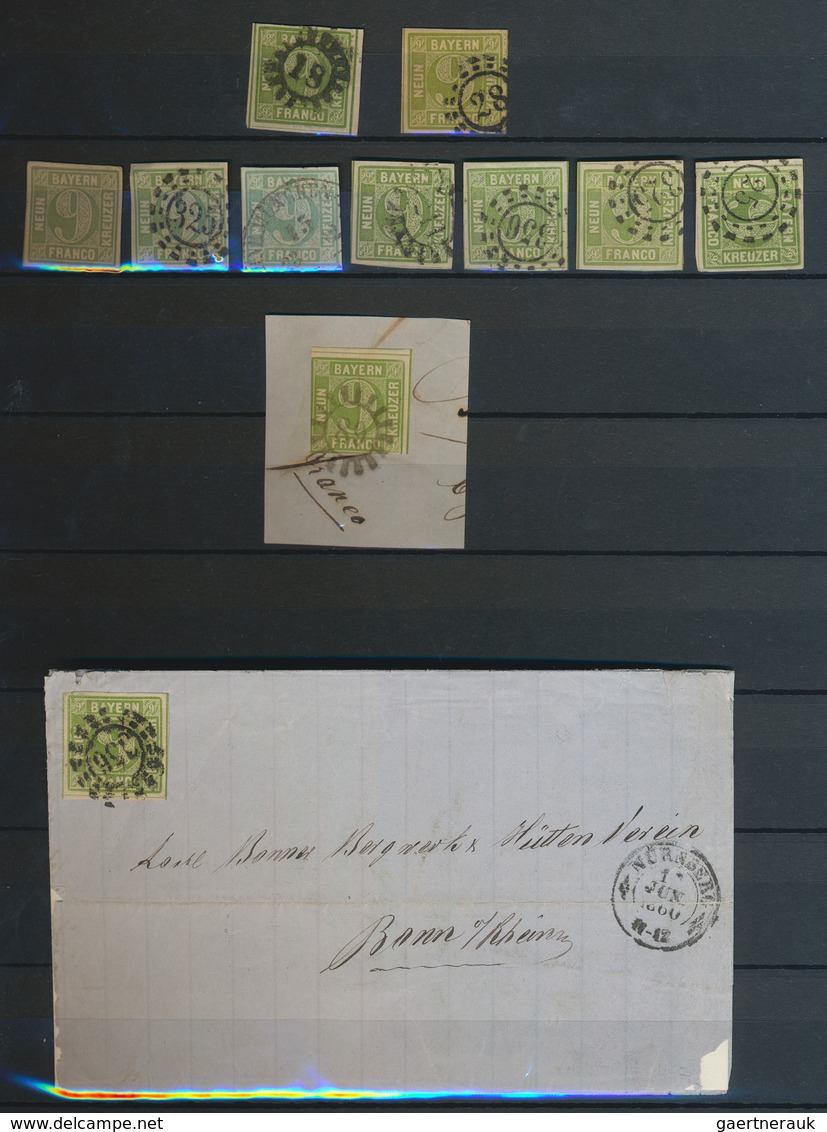 Bayern - Marken Und Briefe: 1849/1875, Meist Gestempelte Sammlung Der Kreuzer-Zeit Mit Fast 200 Mark - Autres & Non Classés