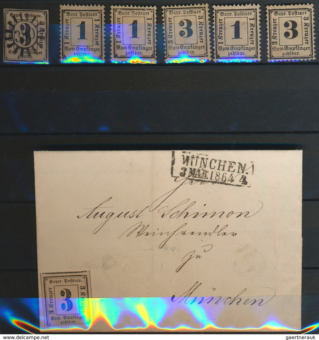 Bayern - Marken und Briefe: 1849/1875, meist gestempelte Sammlung der Kreuzer-Zeit mit fast 200 Mark