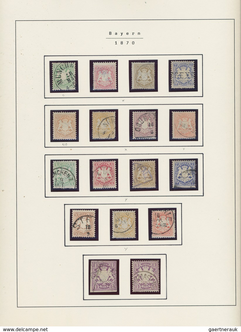 Bayern - Marken Und Briefe: 1849-1920, Gestempelte Vordruck-Sammlung Ab Schwarzem Einser, In Den Hau - Autres & Non Classés