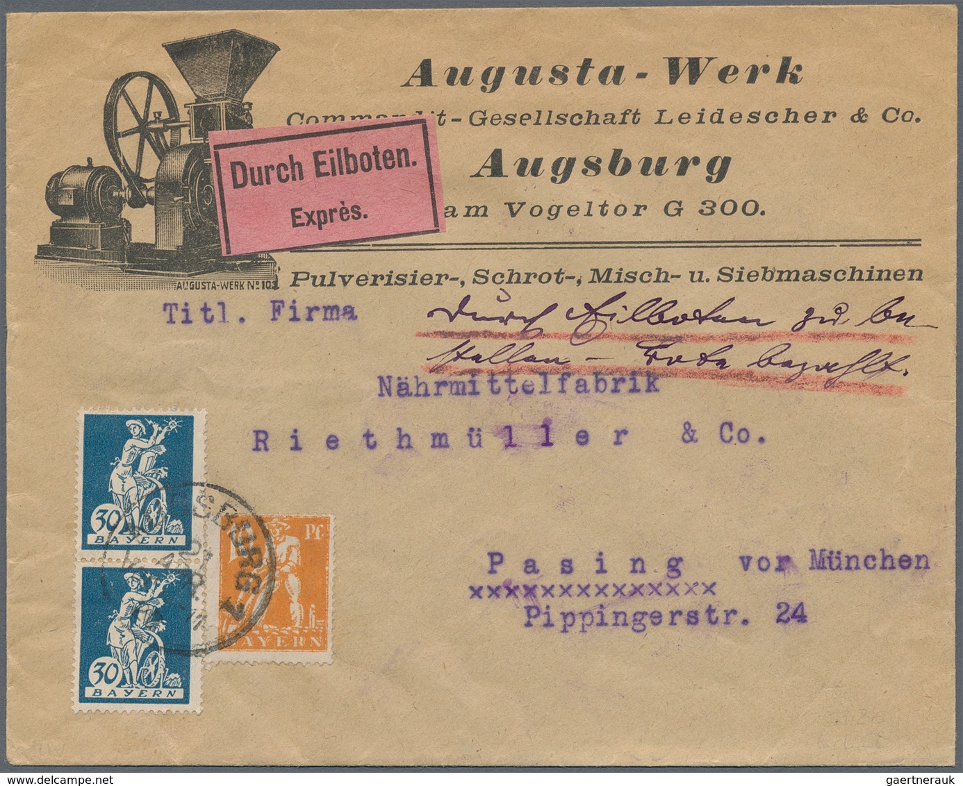 Bayern - Marken Und Briefe: 1850-1920, Tolle Partie Mit Rund 350 Briefen, Belegen Und Ganzsachen Ab - Autres & Non Classés