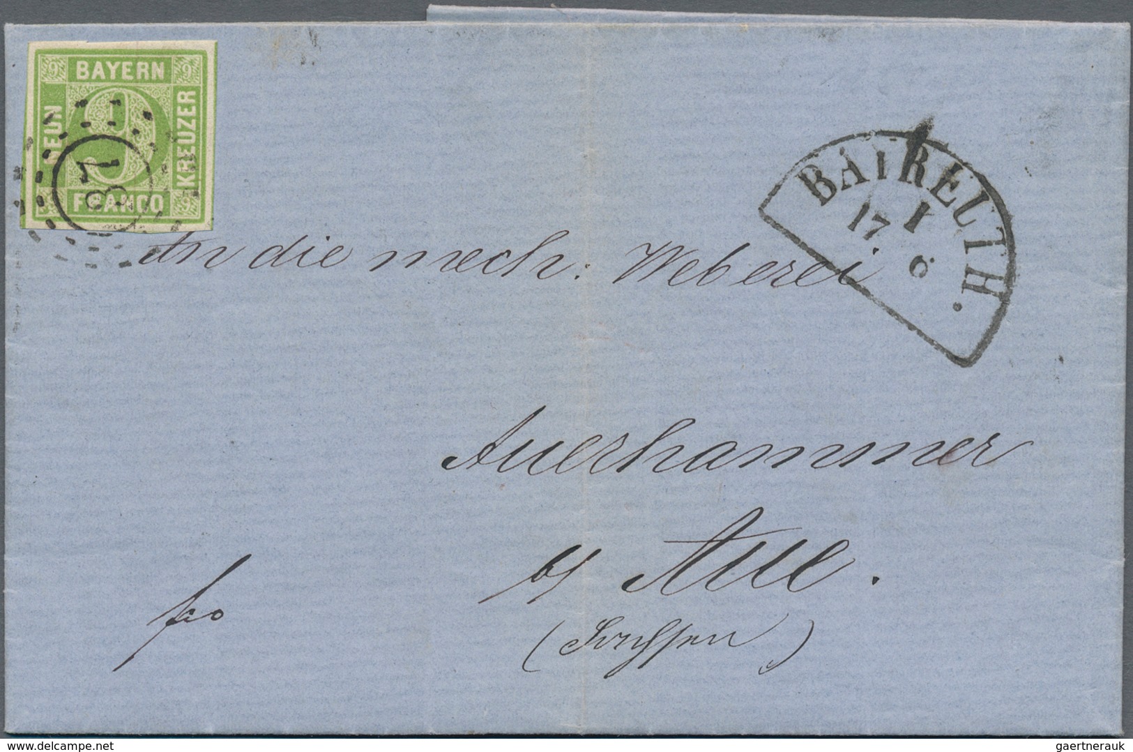 Bayern - Marken Und Briefe: 1860, Sauberer Kleiner Posten Von 9 Briefen Mit Den Quadratausgaben. Bit - Autres & Non Classés