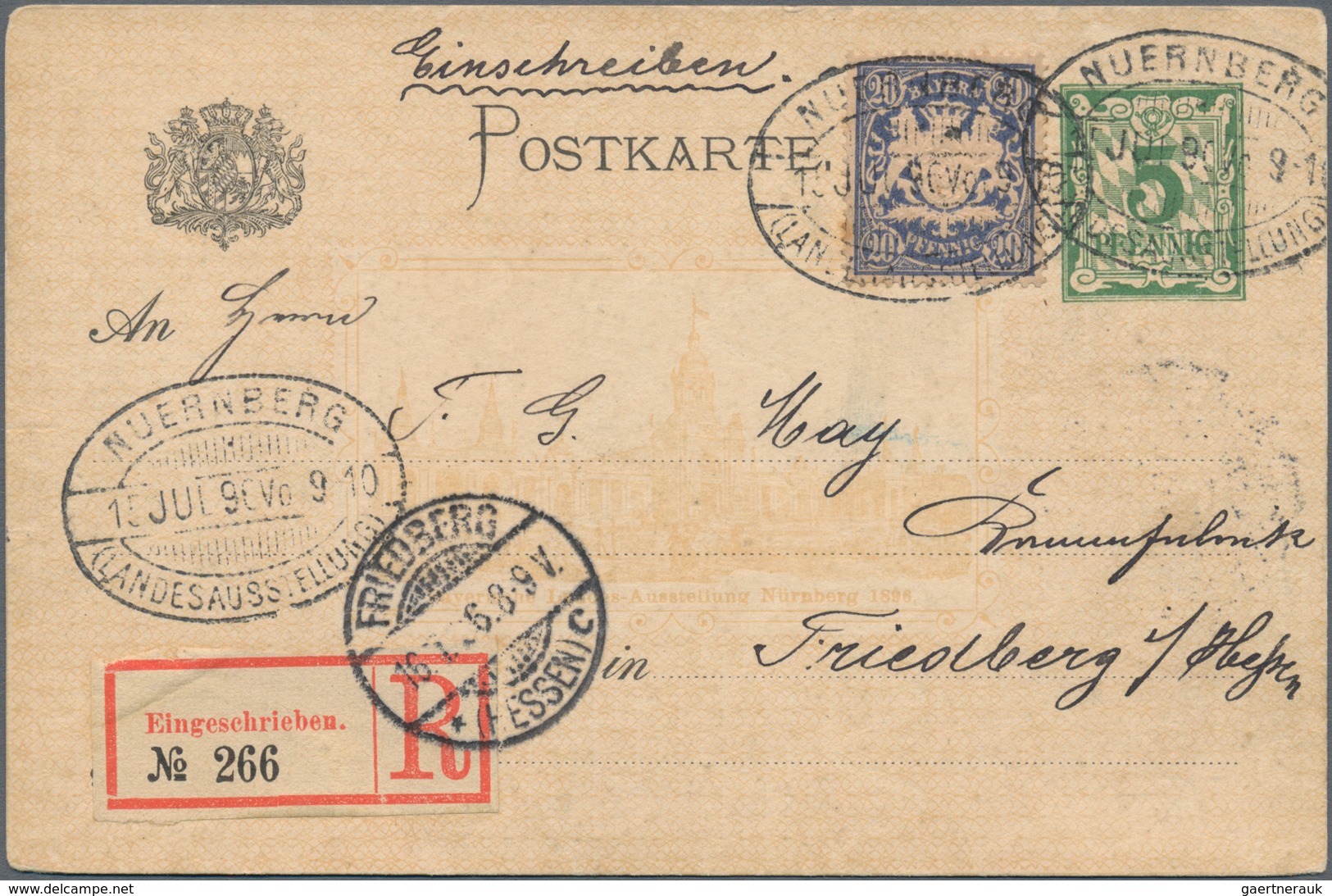 Bayern - Marken Und Briefe: 1875/1920, Interessante Partie Mit Ca.20 Belegen, Dabei MiNr.32 EF Auf O - Autres & Non Classés