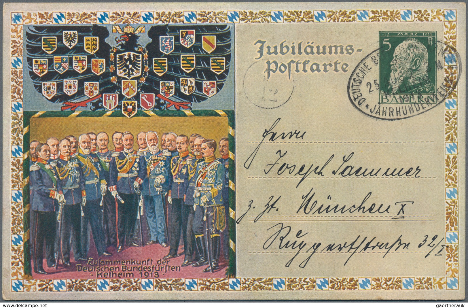 Bayern - Marken und Briefe: 1876-1920 inkl. Porto und Dienst, tolle Sammlung von ca. 620 Belegen mit