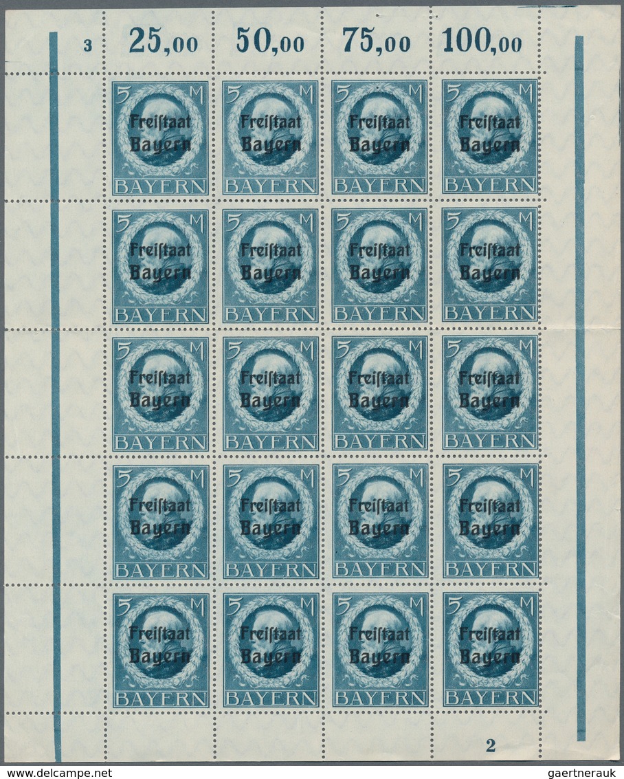 Bayern - Marken Und Briefe: 1919, "Freistaat Bayern", Gezähnte Ausgabe, 3 Pfg.-20 Mark Plus Wertände - Autres & Non Classés