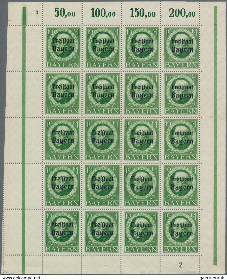 Bayern - Marken Und Briefe: 1919, "Freistaat Bayern", Gezähnte Ausgabe, 3 Pfg.-20 Mark Plus Wertände - Autres & Non Classés