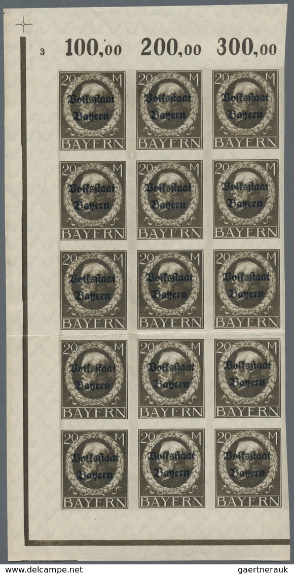 Bayern - Marken Und Briefe: 1920, "Volksstaat Bayern", Geschnittene Ausgabe, 3 Pfg.-20 Mark, Komplet - Altri & Non Classificati
