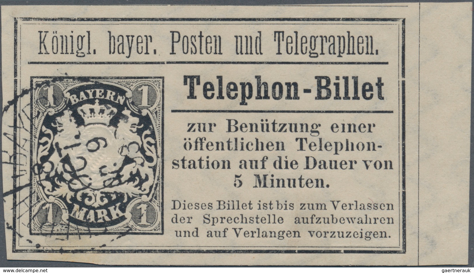 Bayern - Telefon-Billets: Telephon-Billetts, TB 5, 11, 13, 14, 15, 16, 18 (5) 19, 20, 21, 21 Viererb - Autres & Non Classés