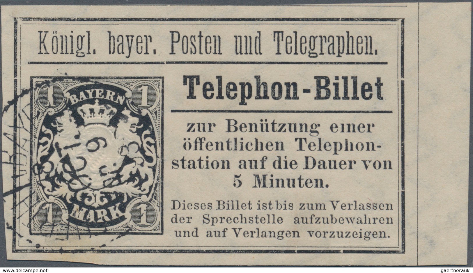 Bayern - Telefon-Billets: Telephon-Billetts, TB 5, 11, 13, 14, 15, 16, 18 (5) 19, 20, 21, 21 Viererb - Altri & Non Classificati