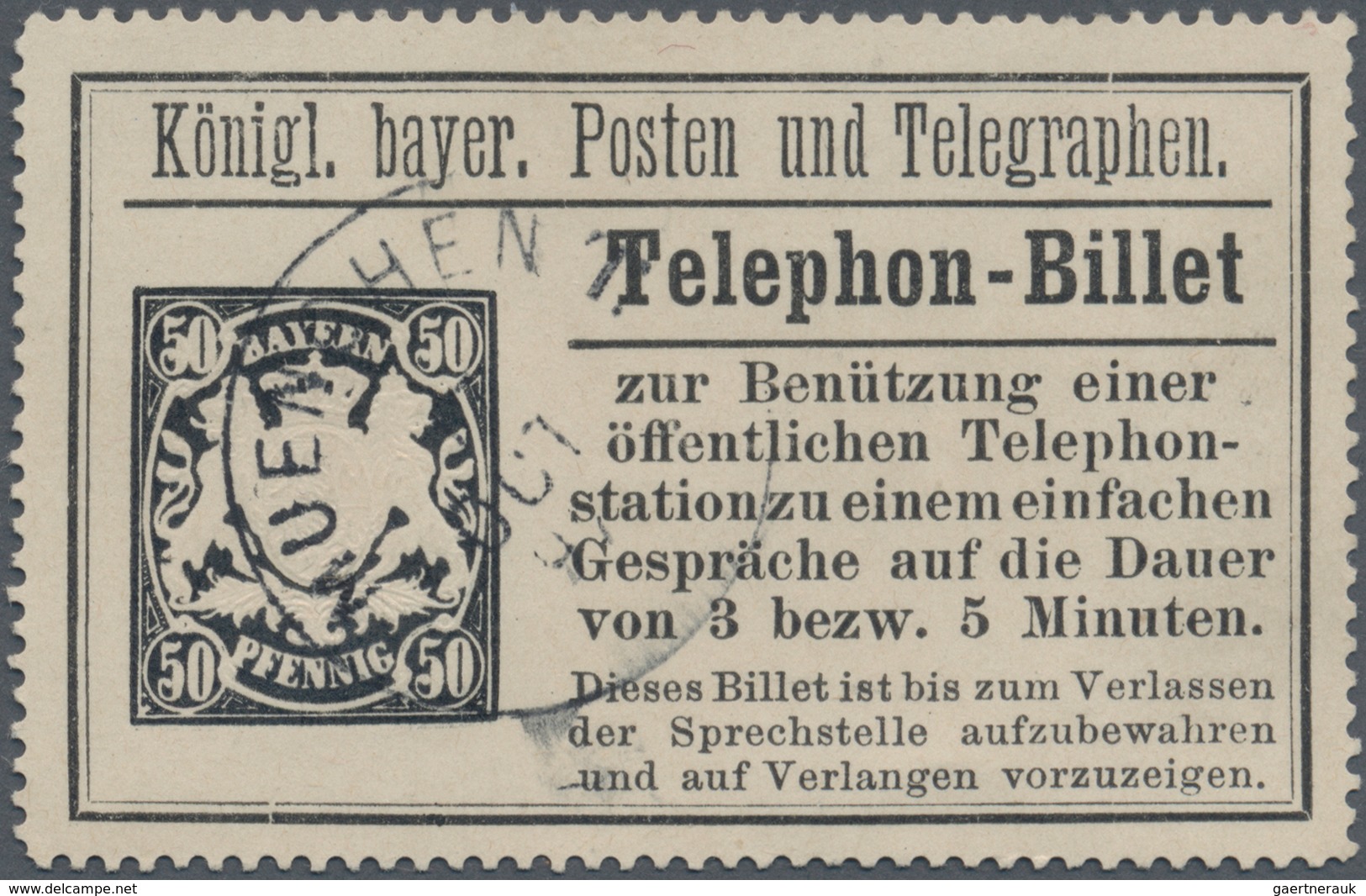 Bayern - Telefon-Billets: Telephon-Billetts, TB 5, 11, 13, 14, 15, 16, 18 (5) 19, 20, 21, 21 Viererb - Altri & Non Classificati