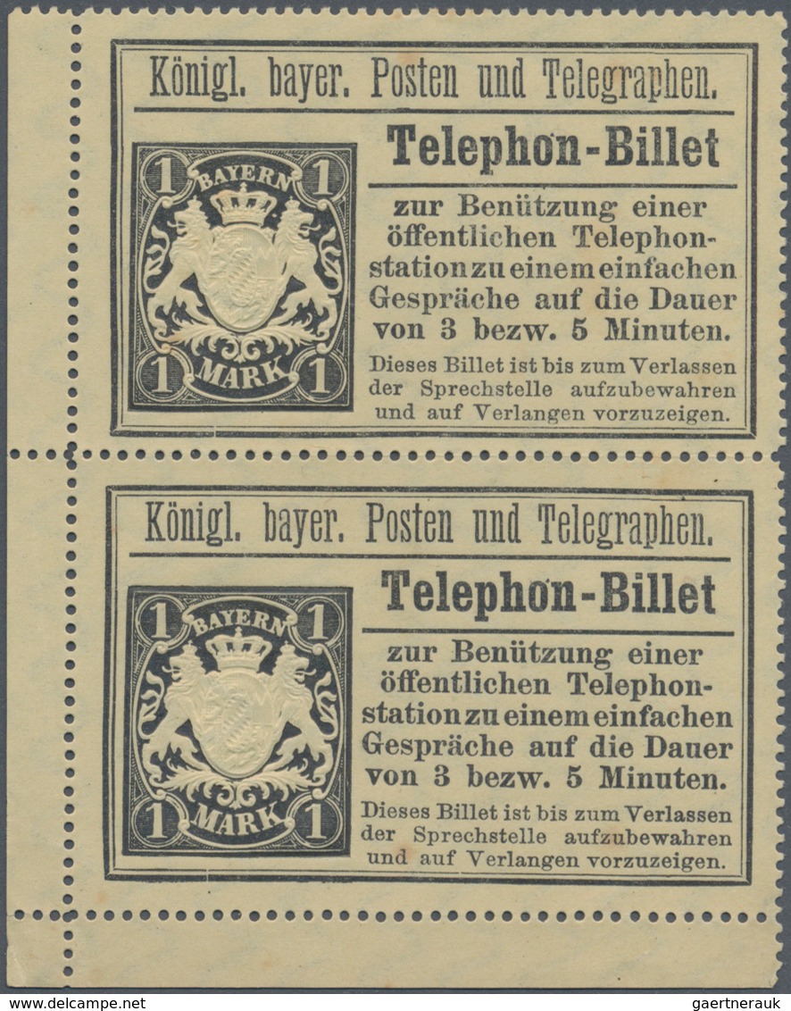 Bayern - Telefon-Billets: Telephon-Billetts, TB 5, 11, 13, 14, 15, 16, 18 (5) 19, 20, 21, 21 Viererb - Autres & Non Classés