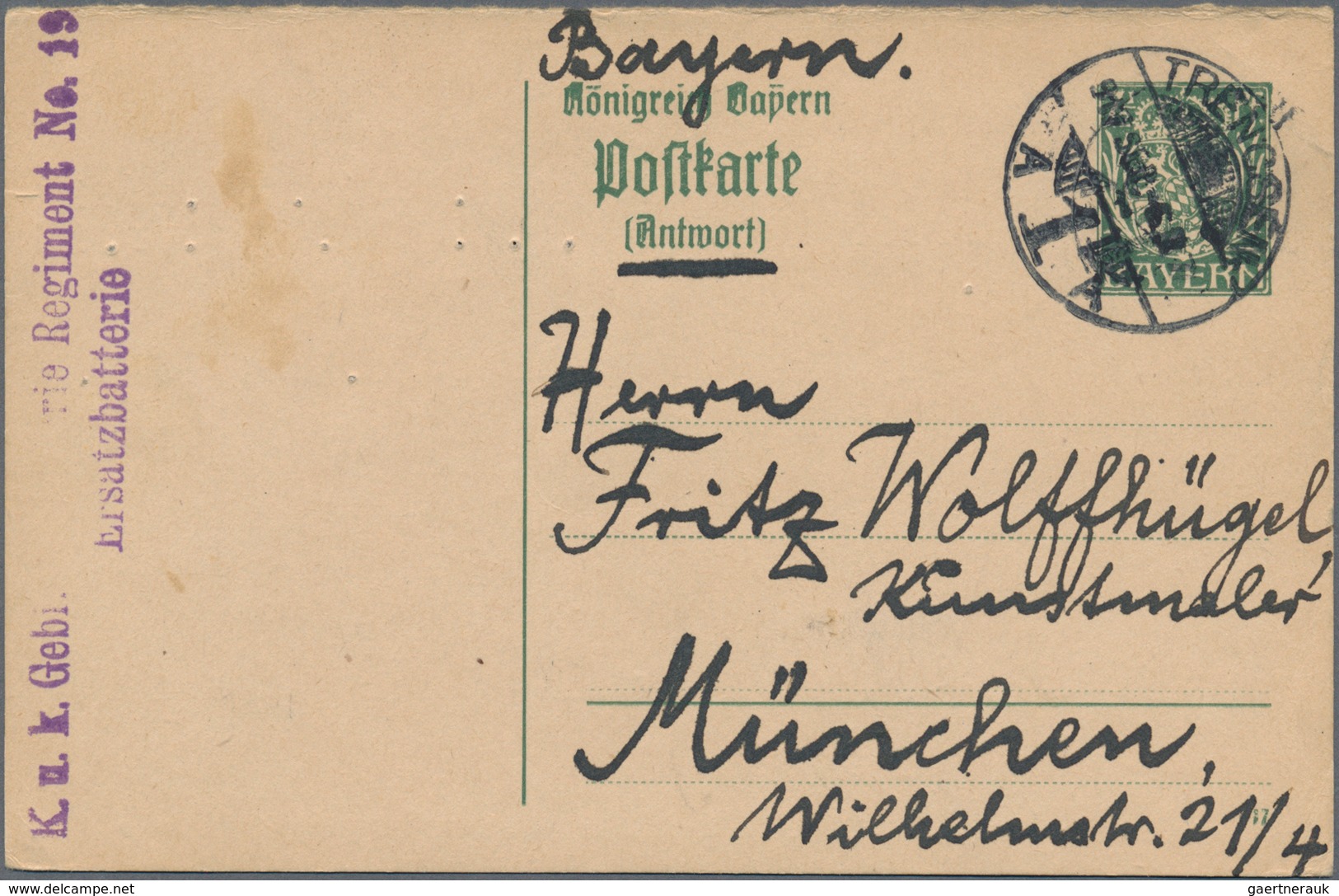 Bayern - Ganzsachen: 1874/1919, Vielseitige Partie Von Ca. 235 Bedarfsgebrauchten Ganzsachen Mit Tex - Sonstige & Ohne Zuordnung
