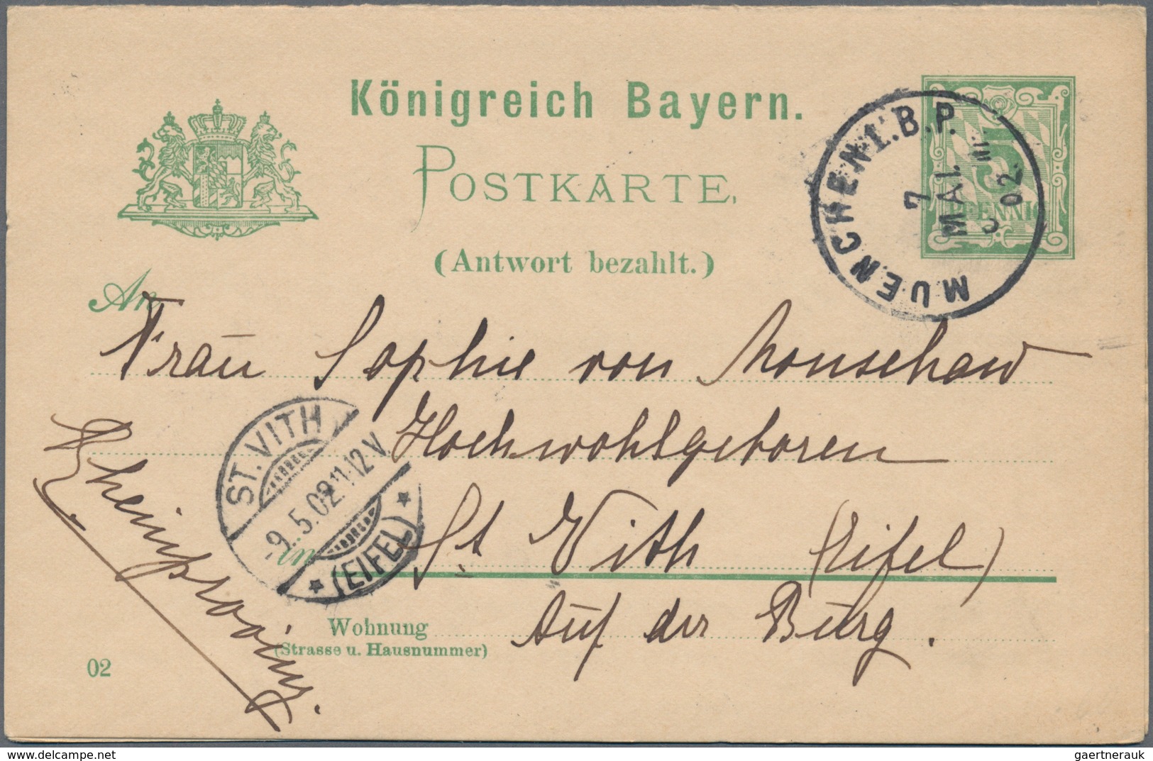 Bayern - Ganzsachen: 1874/1919, vielseitige Partie von ca. 235 bedarfsgebrauchten Ganzsachen mit Tex