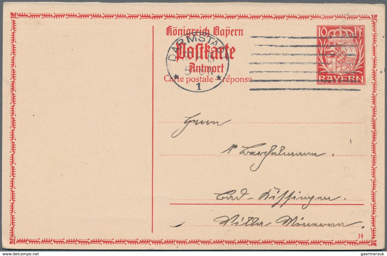Bayern - Ganzsachen: 1875/1920 (ca.), Reichhaltiger Posten Von Einigen Hundert Ungebrauchten Und Geb - Autres & Non Classés