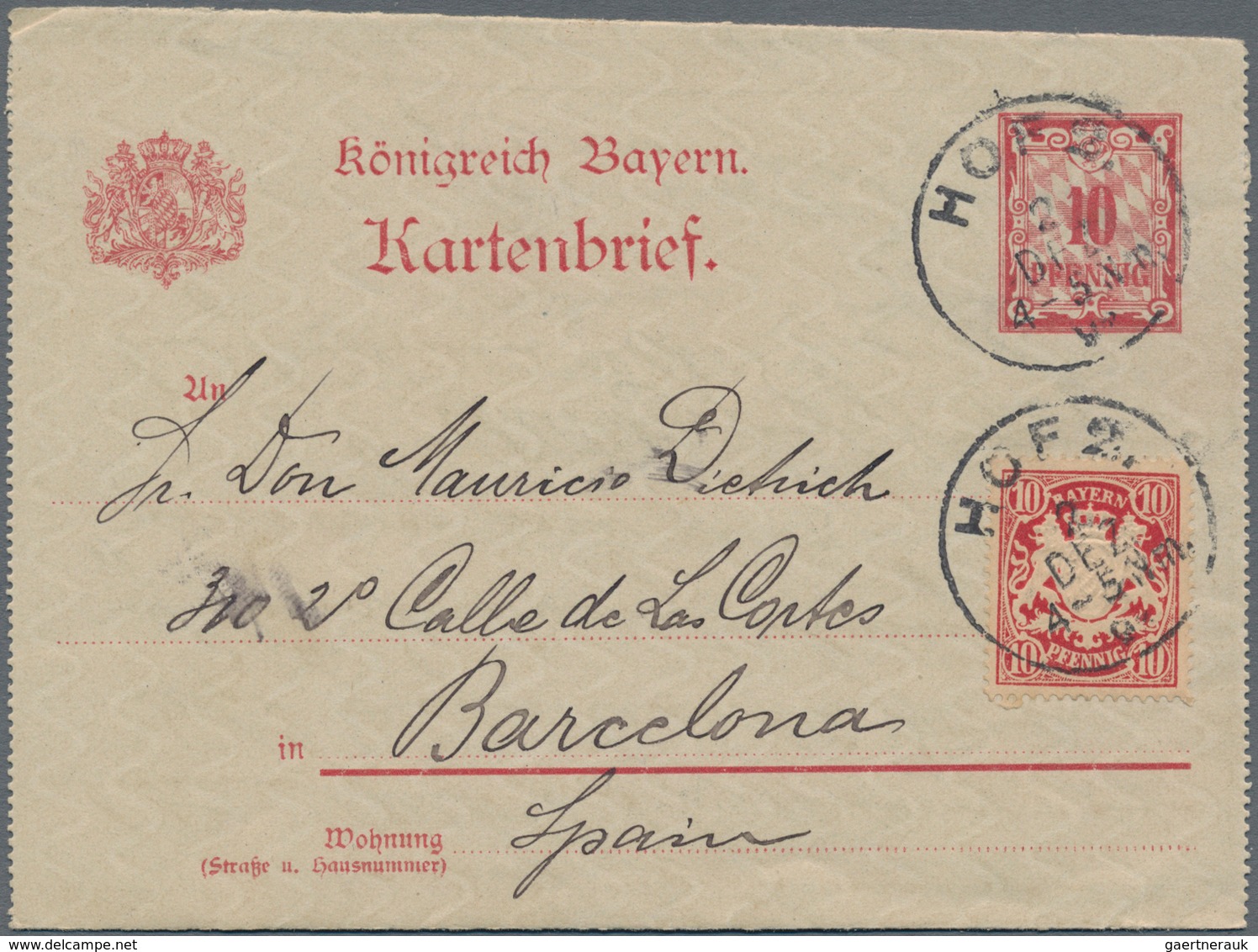 Bayern - Ganzsachen: 1875/1920, Ca. 1.210 überwiegend Gebrauchte Ganzsachen Mit Einer Großen Stempel - Sonstige & Ohne Zuordnung