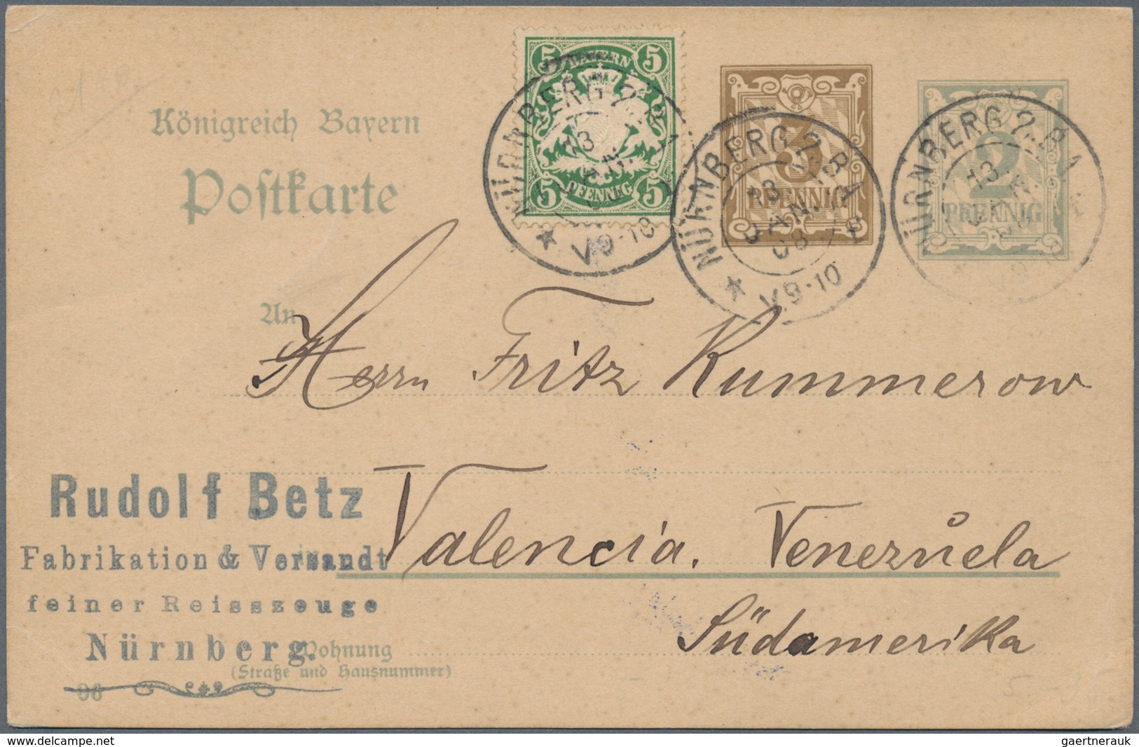 Bayern - Ganzsachen: 1885/1920 (ca.), Partie Von Ca. 70 Meist Gebrauchten Ganzsachen, Dabei Karten, - Sonstige & Ohne Zuordnung