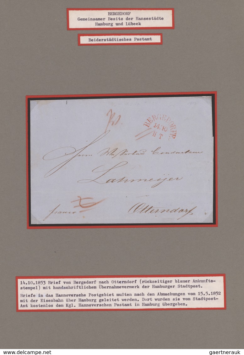 Bergedorf - Marken Und Briefe: 1829/1867, Hochkarätige Spezialsammlung Mit U.a. 16 Markenlosen Brief - Bergedorf